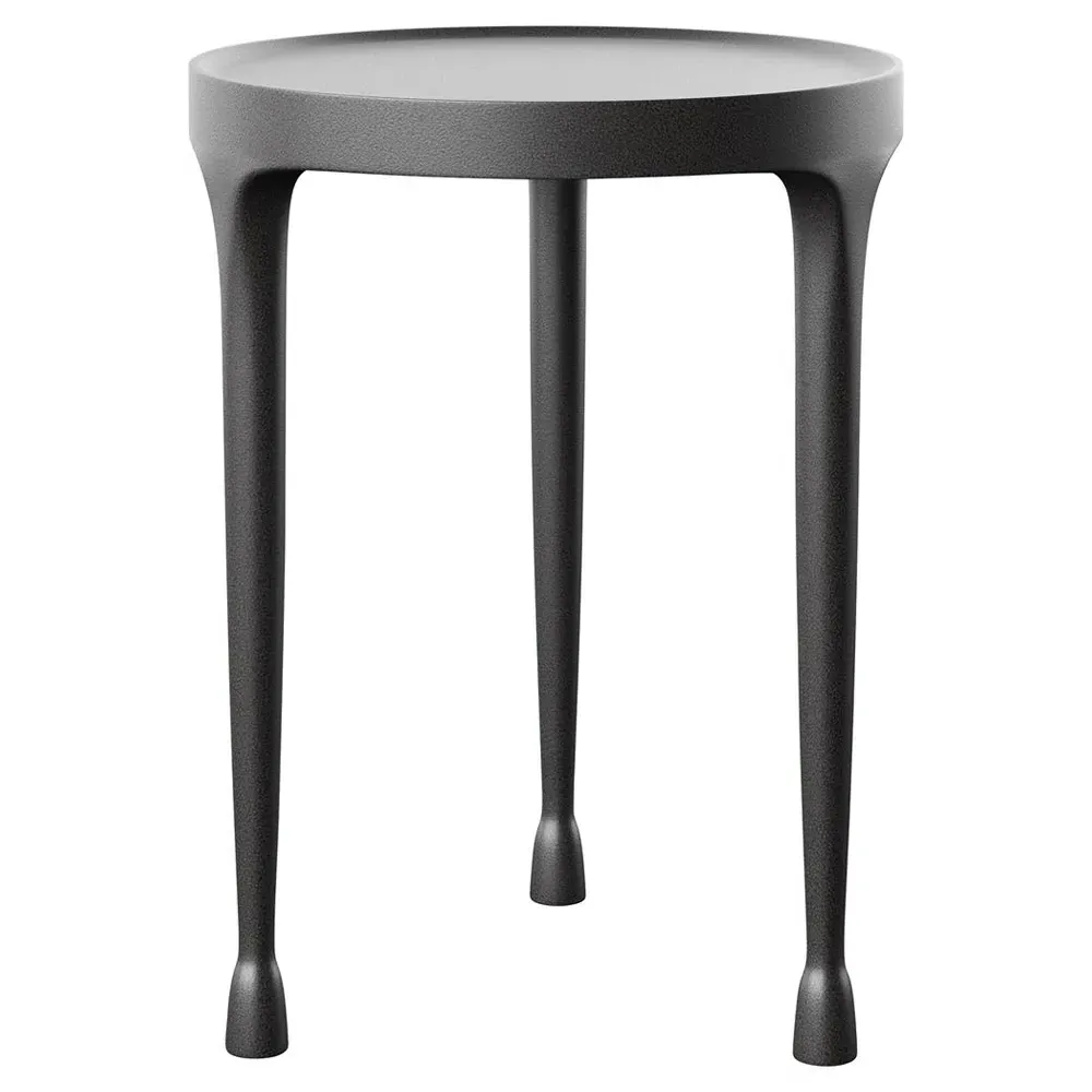 Ingrid Round Side Table - Black, Steel