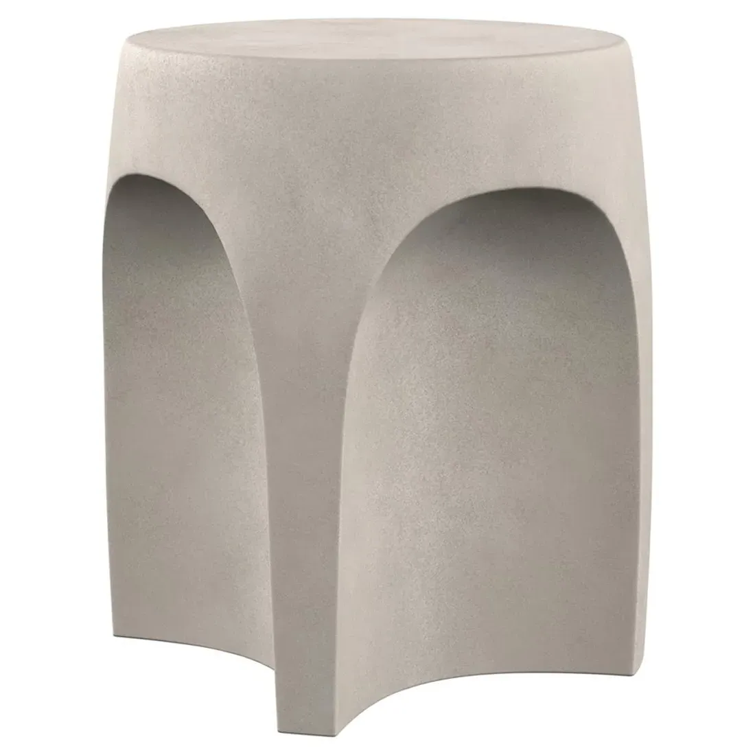 Ingrid Round Side Table - Grey, Concrete