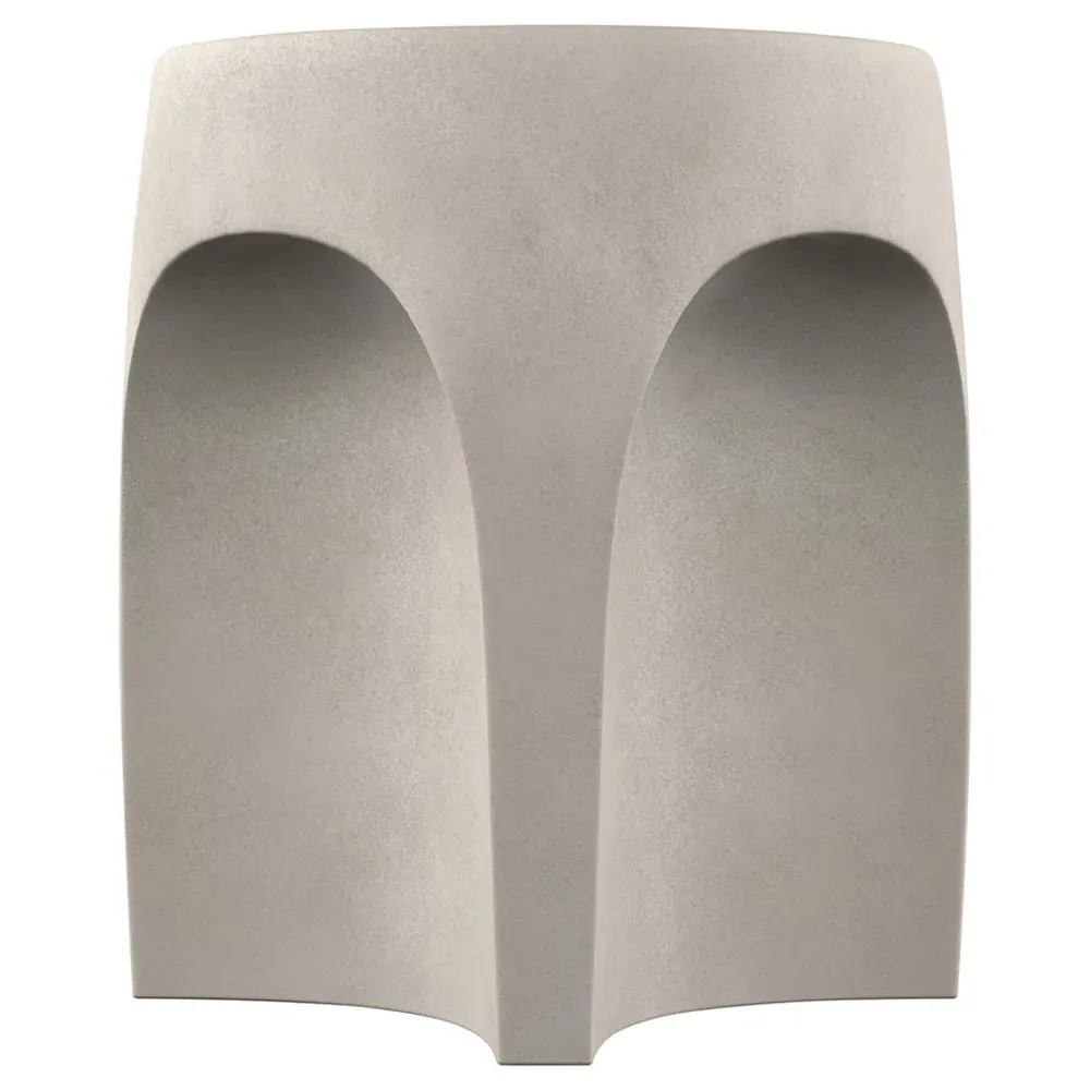 Ingrid Round Side Table - Grey, Concrete