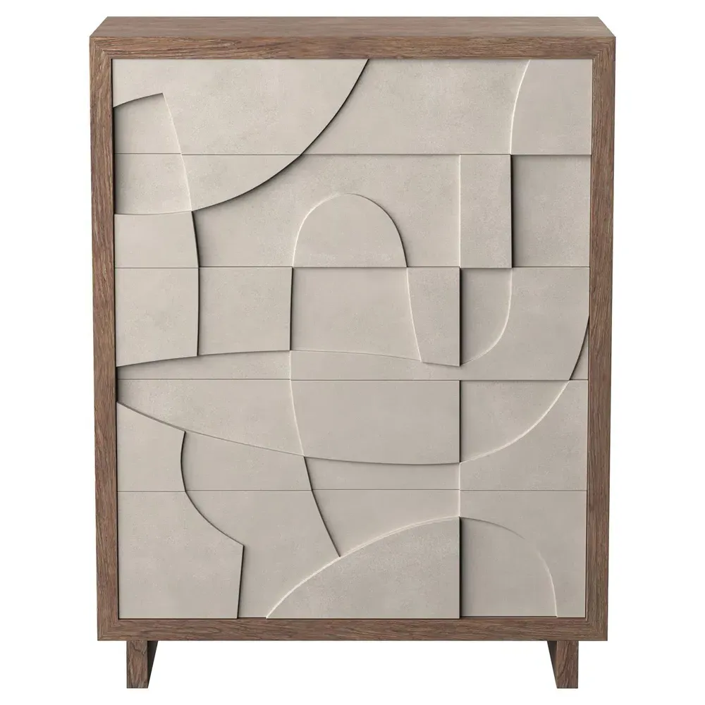 Ingrid Tall Chest - Brown, Wood