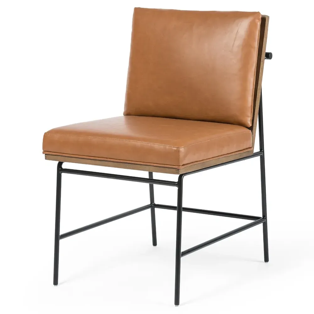 Inno Dining Side Chair - Brown, Faux Leather