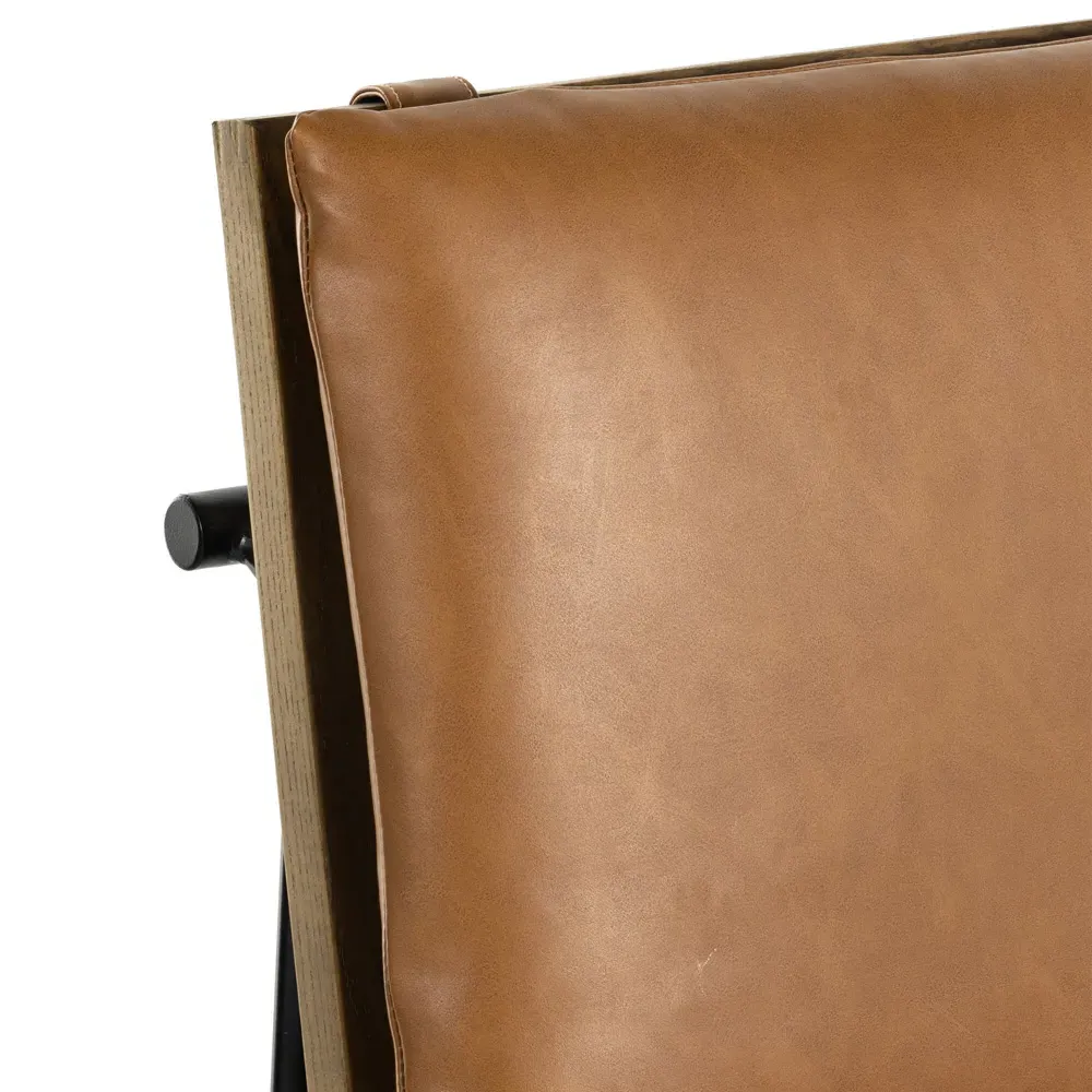 Inno Industrial Loft Bar Stool - Brown, Faux Leather