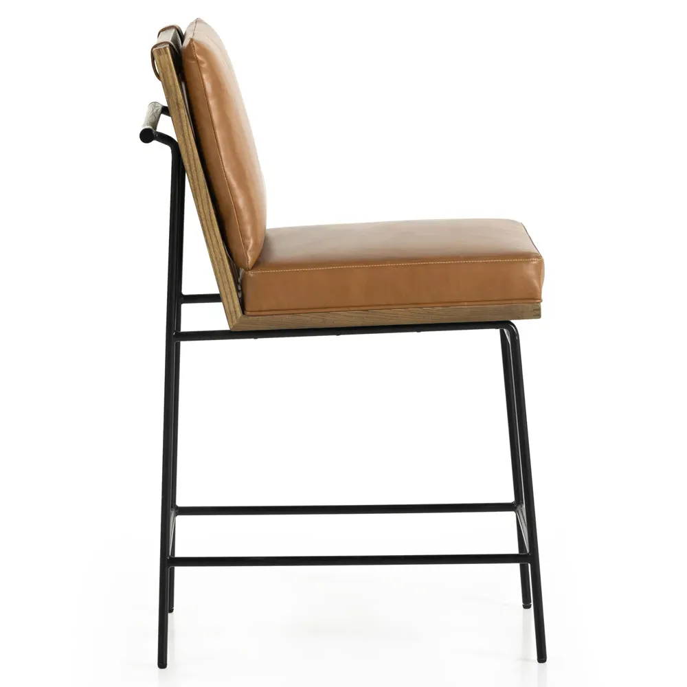 Inno Industrial Loft Counter Stool - Brown, Faux Leather