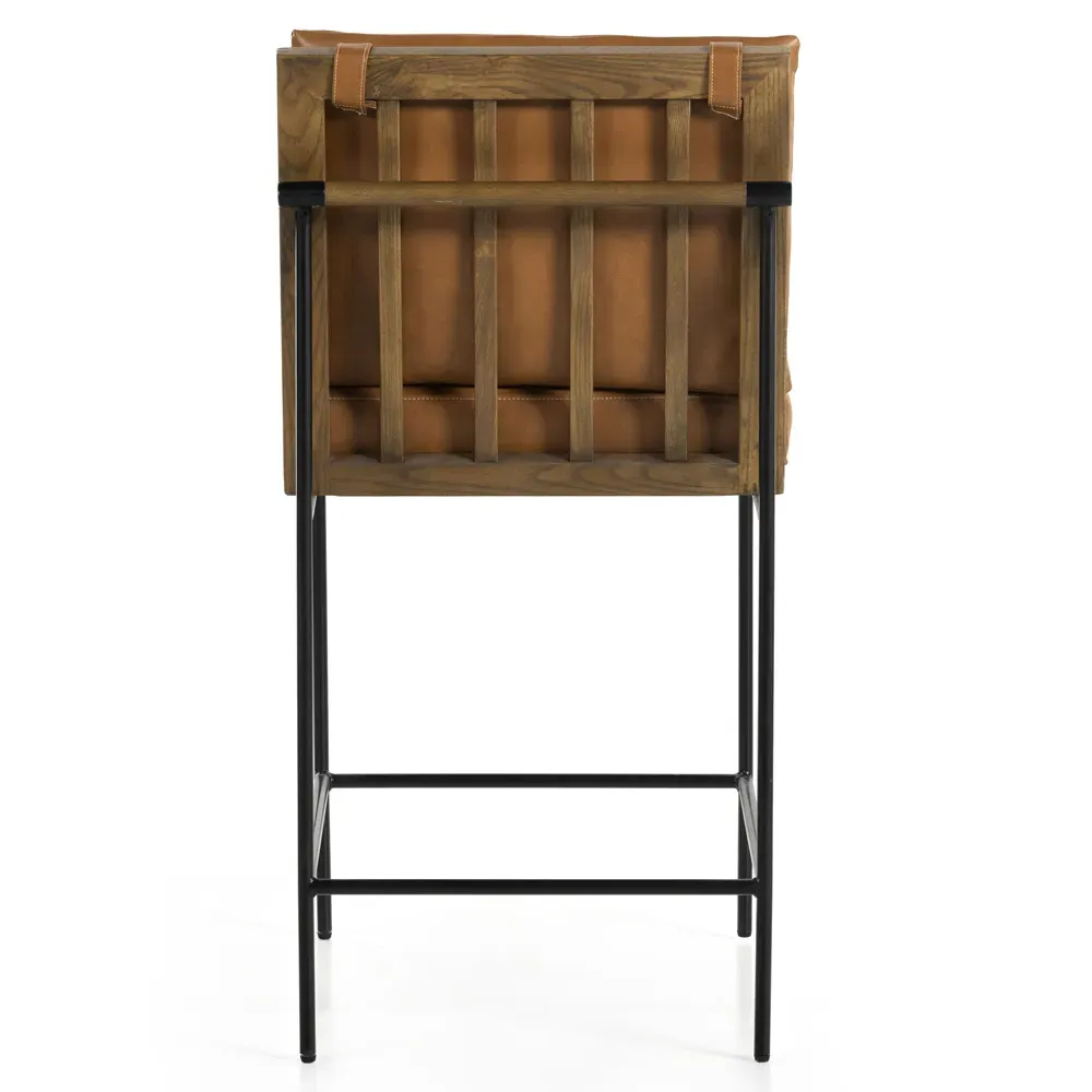 Inno Industrial Loft Counter Stool - Brown, Faux Leather