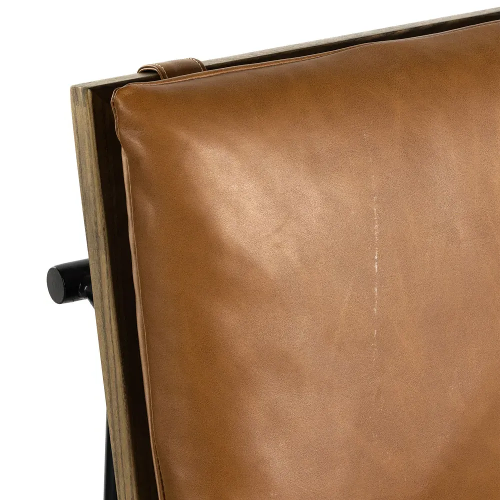 Inno Industrial Loft Counter Stool - Brown, Faux Leather