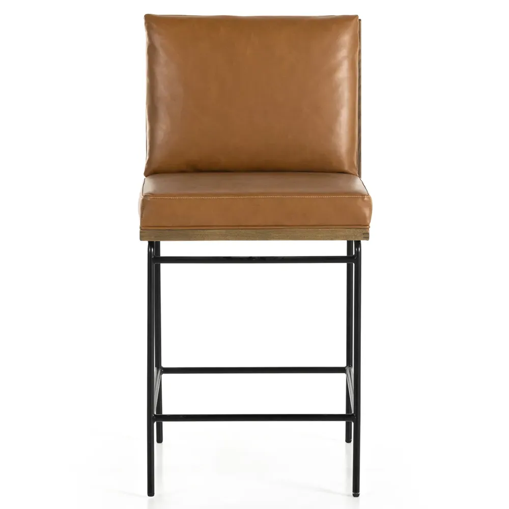 Inno Industrial Loft Counter Stool - Brown, Faux Leather image