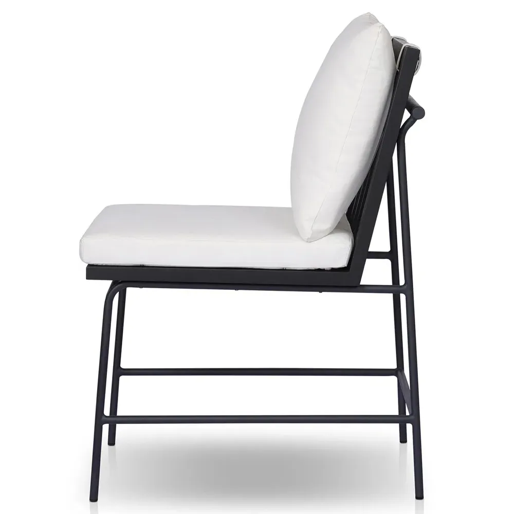 Inno Outdoor Dining Side Chair - White, Black Teak
