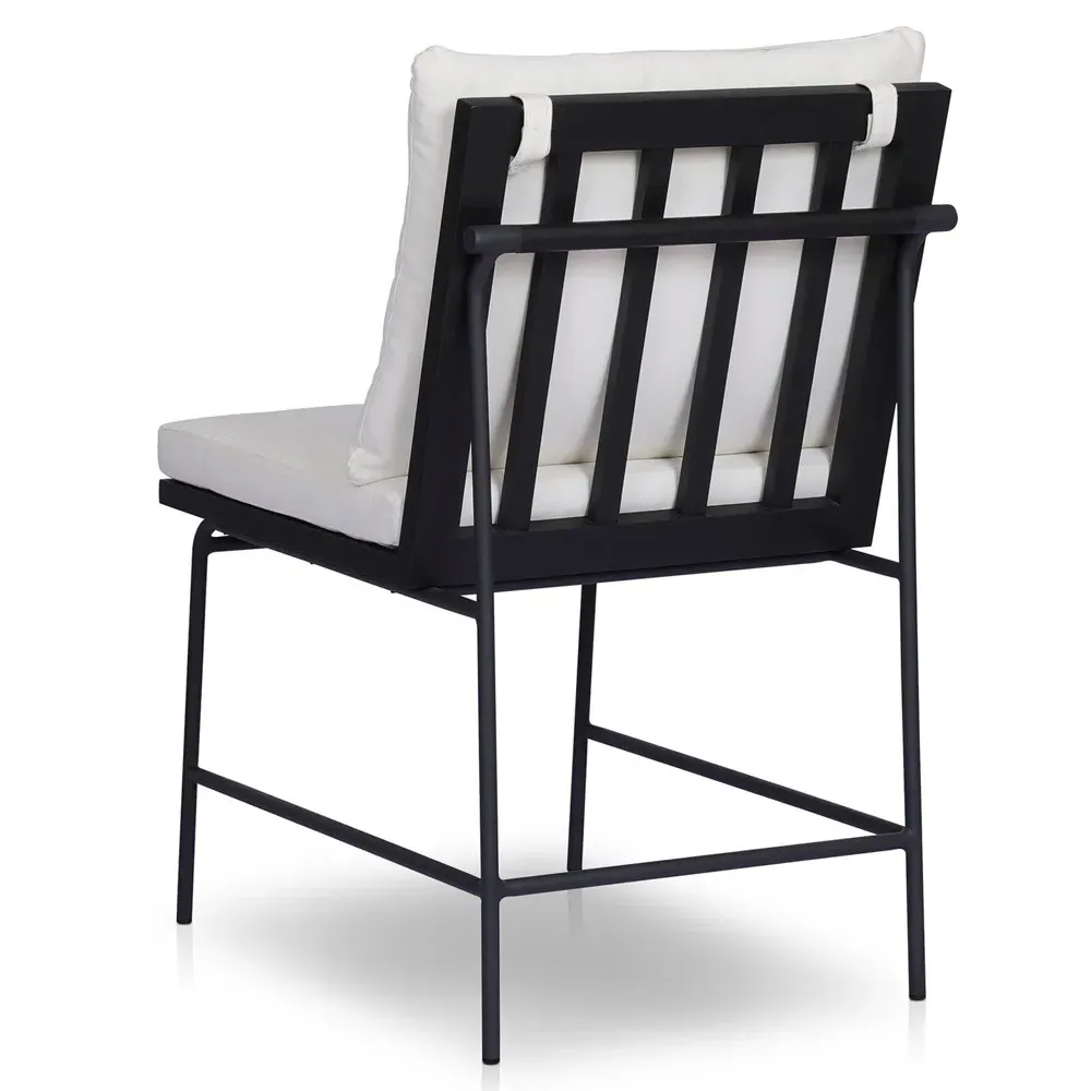 Inno Outdoor Dining Side Chair - White, Black Teak