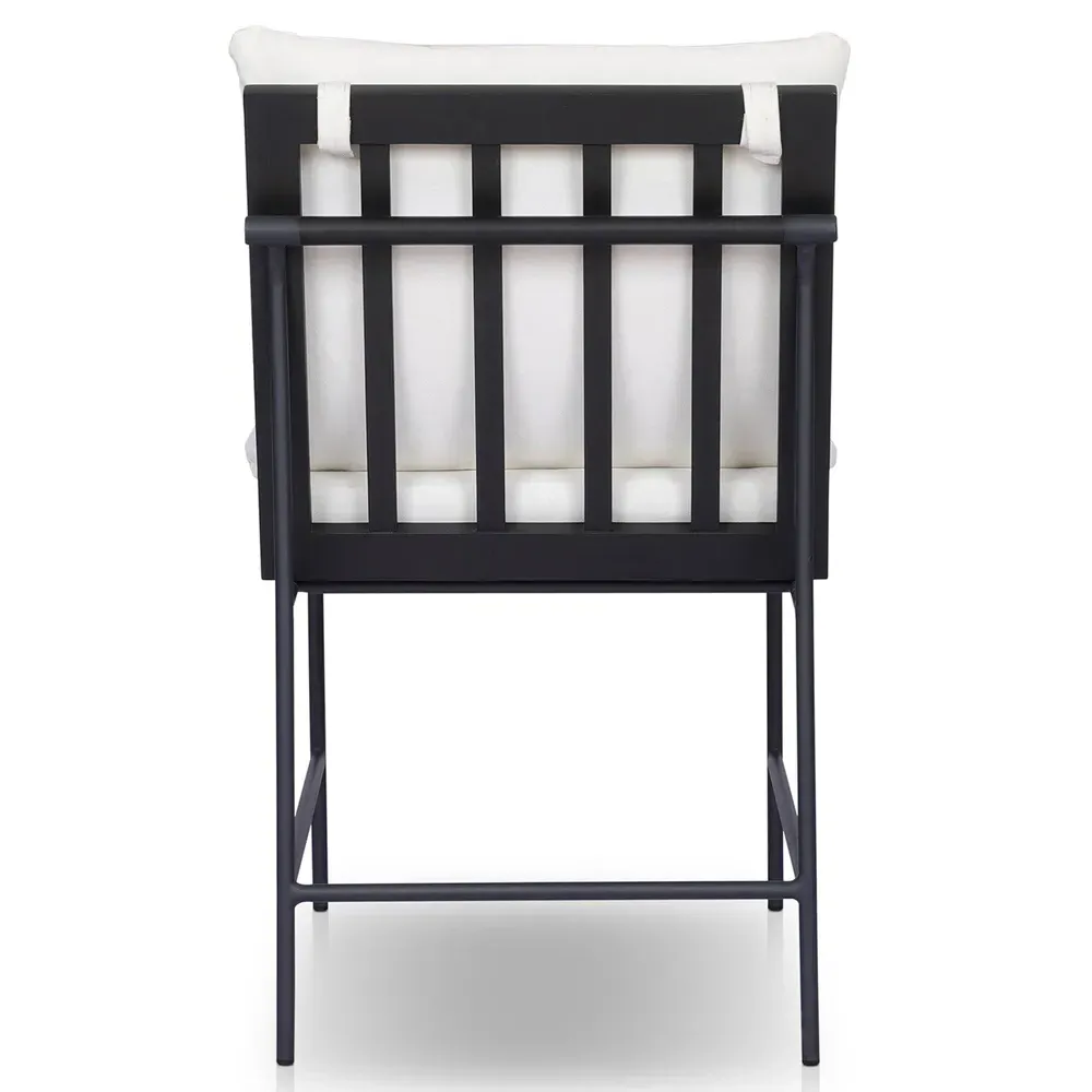 Inno Outdoor Dining Side Chair - White, Black Teak