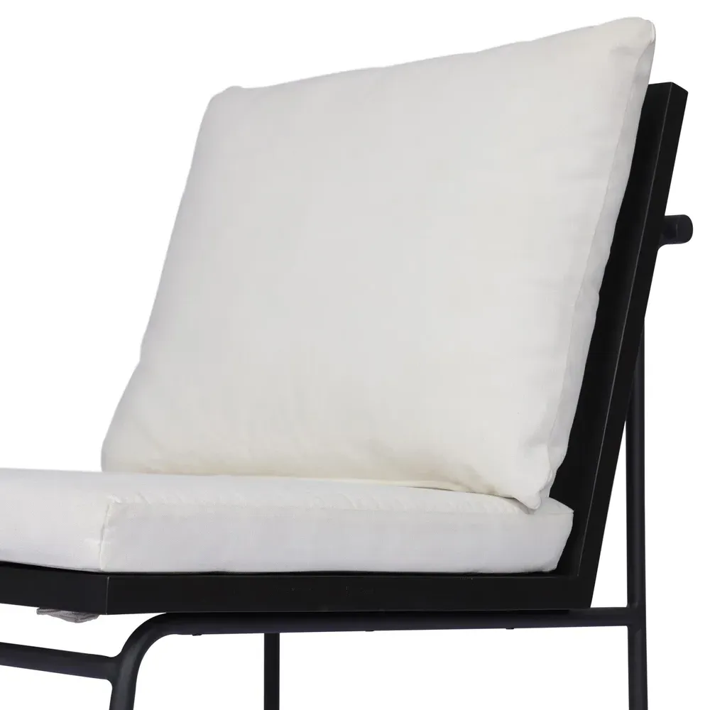 Inno Outdoor Dining Side Chair - White, Black Teak