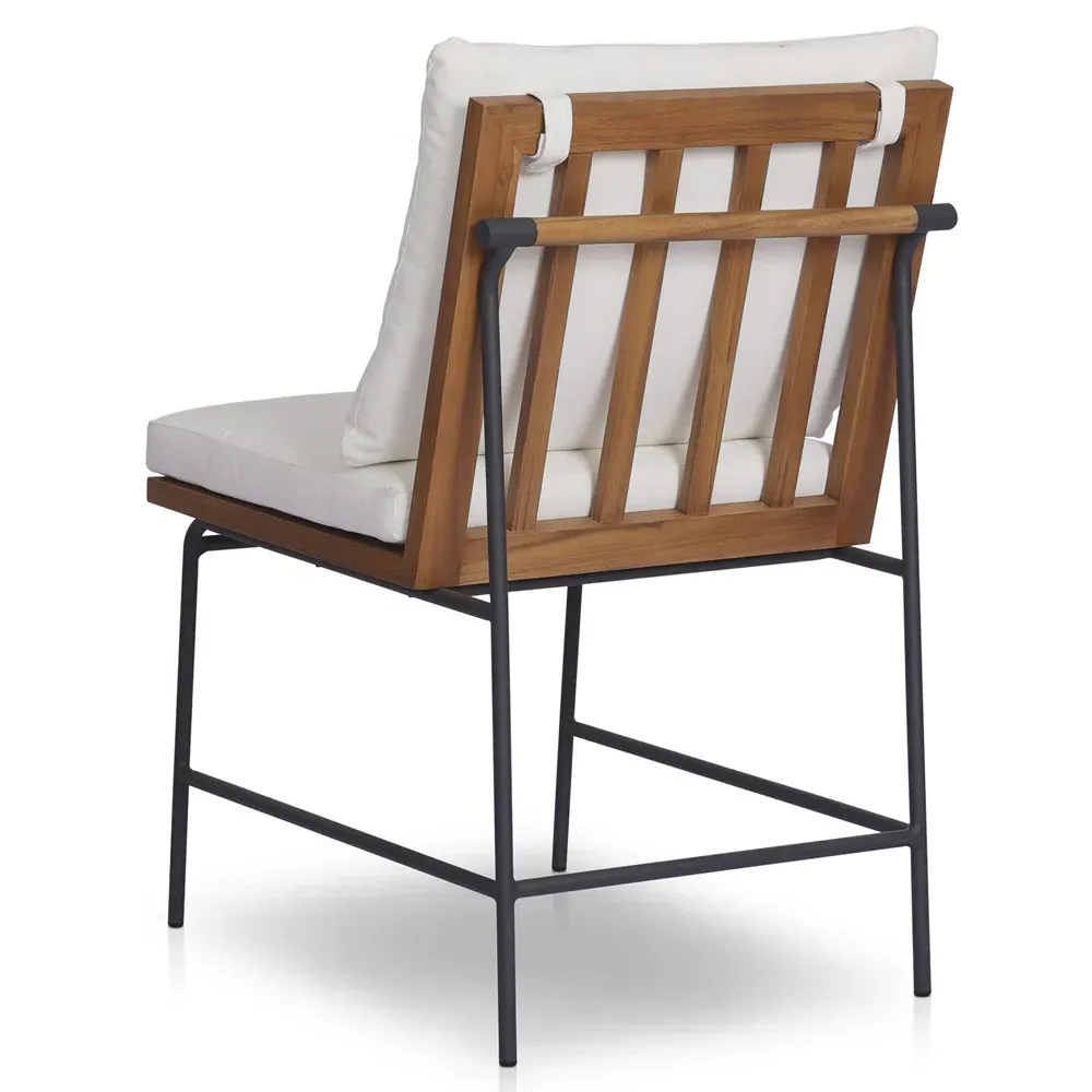Inno Outdoor Dining Side Chair - White, Natural Teak