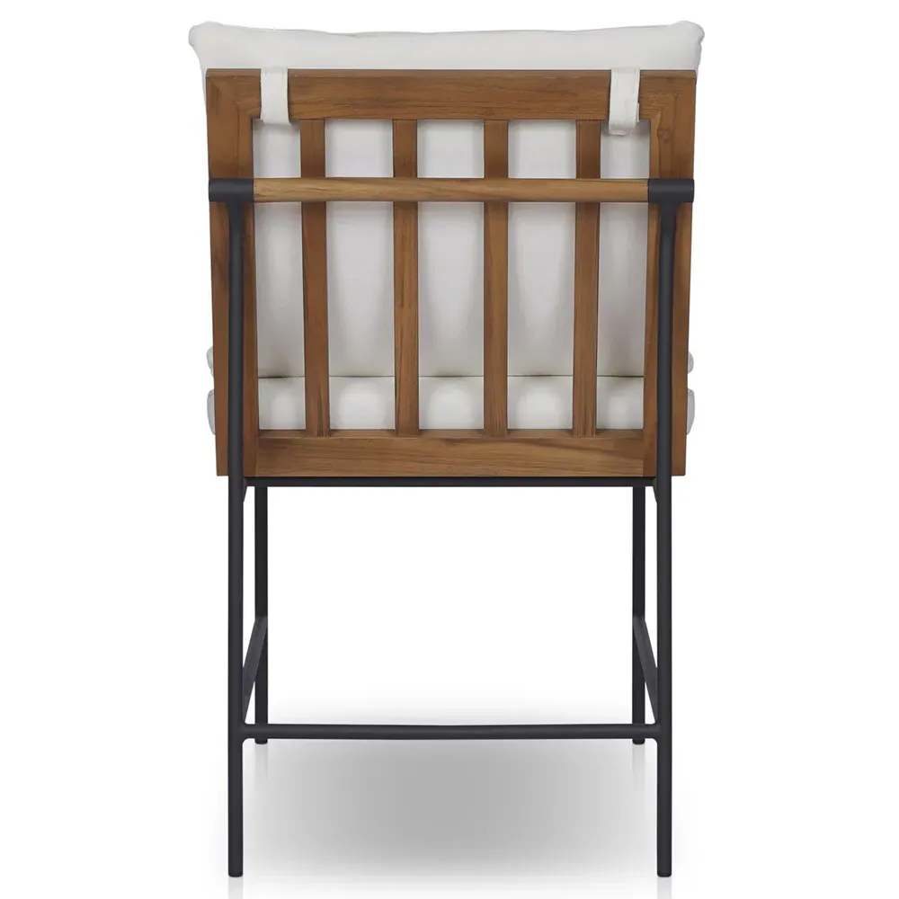 Inno Outdoor Dining Side Chair - White, Natural Teak