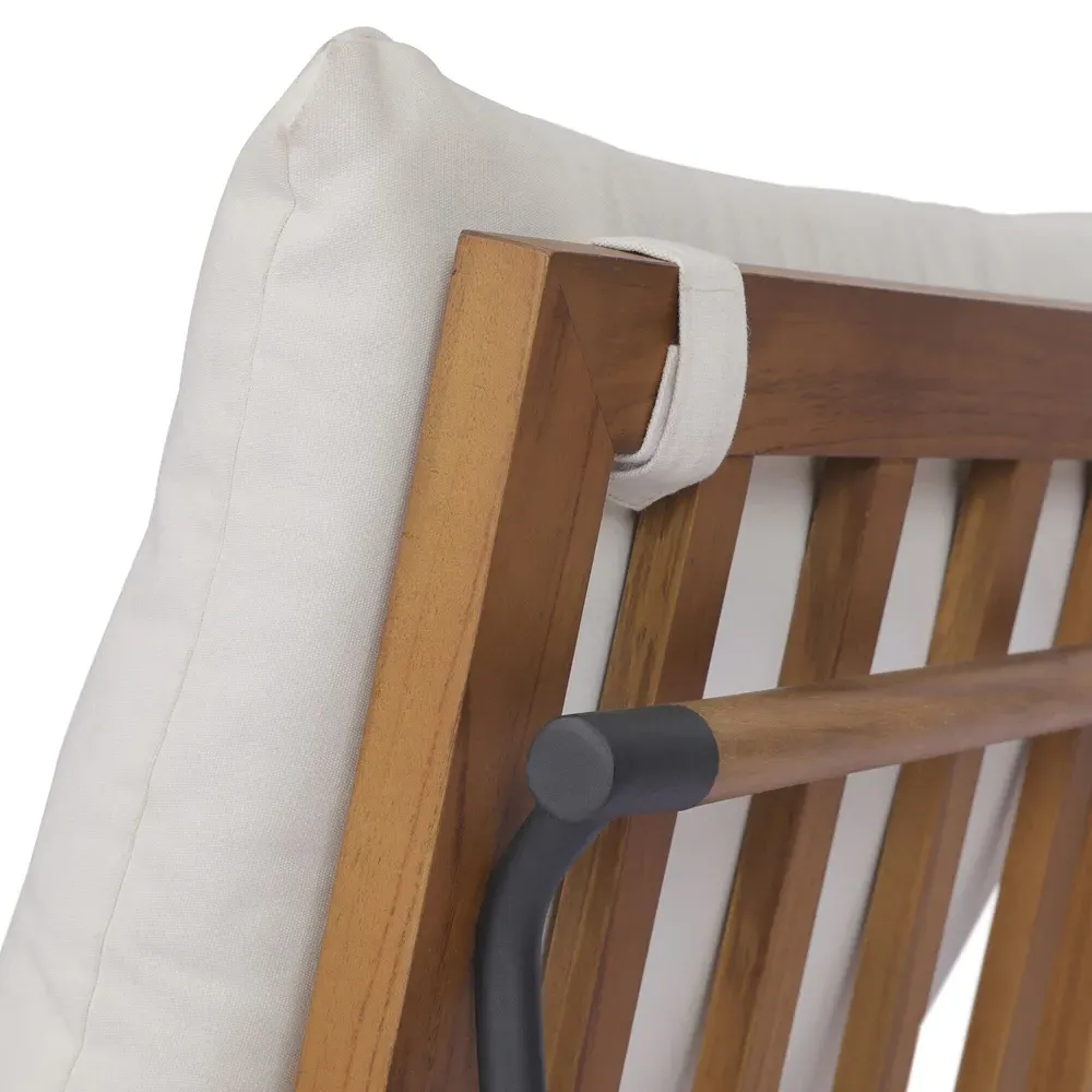 Inno Outdoor Dining Side Chair - White, Natural Teak