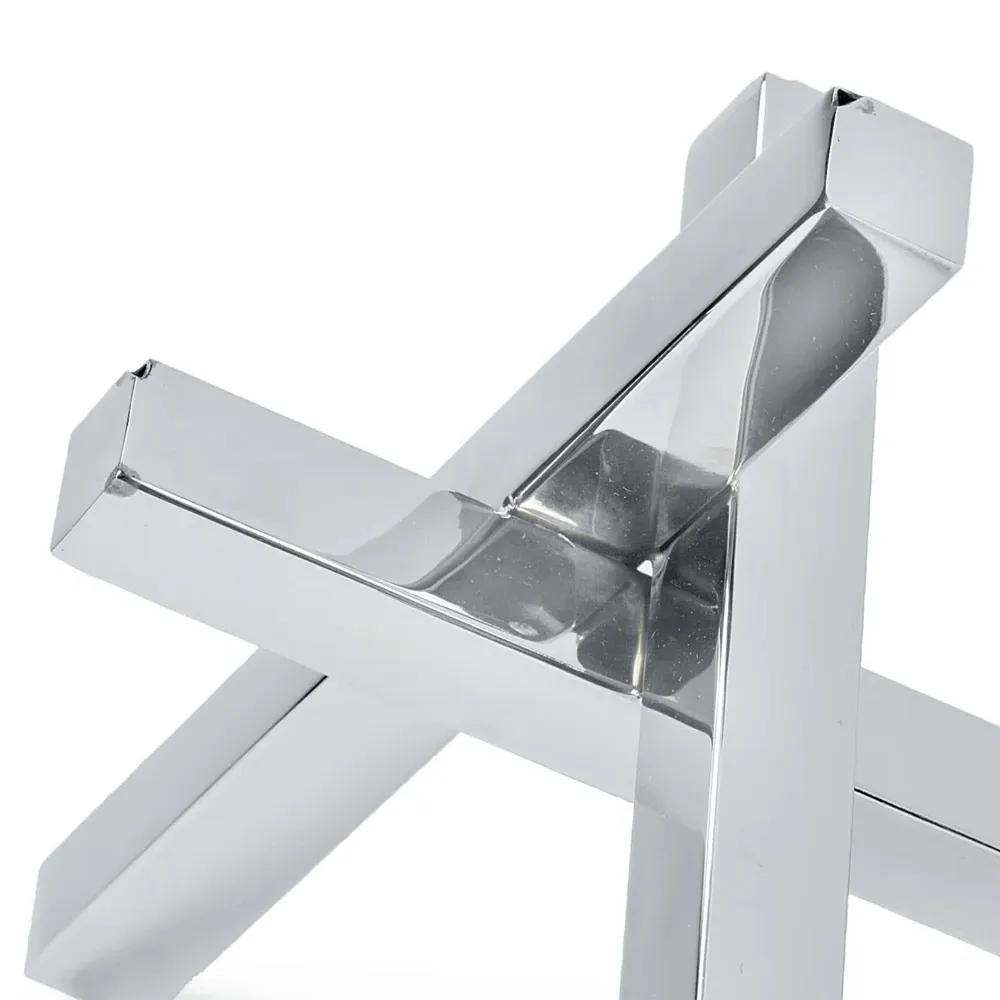 Intersecting Decorative Sculpture - Polished Nickel, Iron