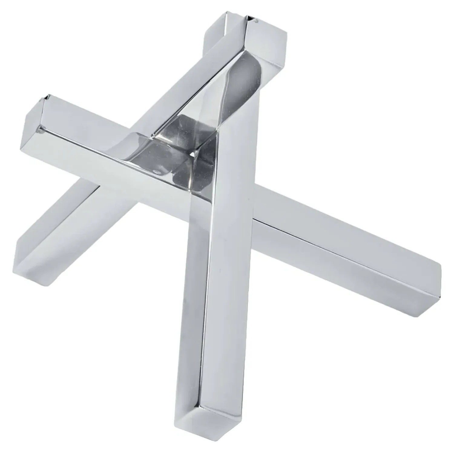 Intersecting Decorative Sculpture - Polished Nickel, Iron