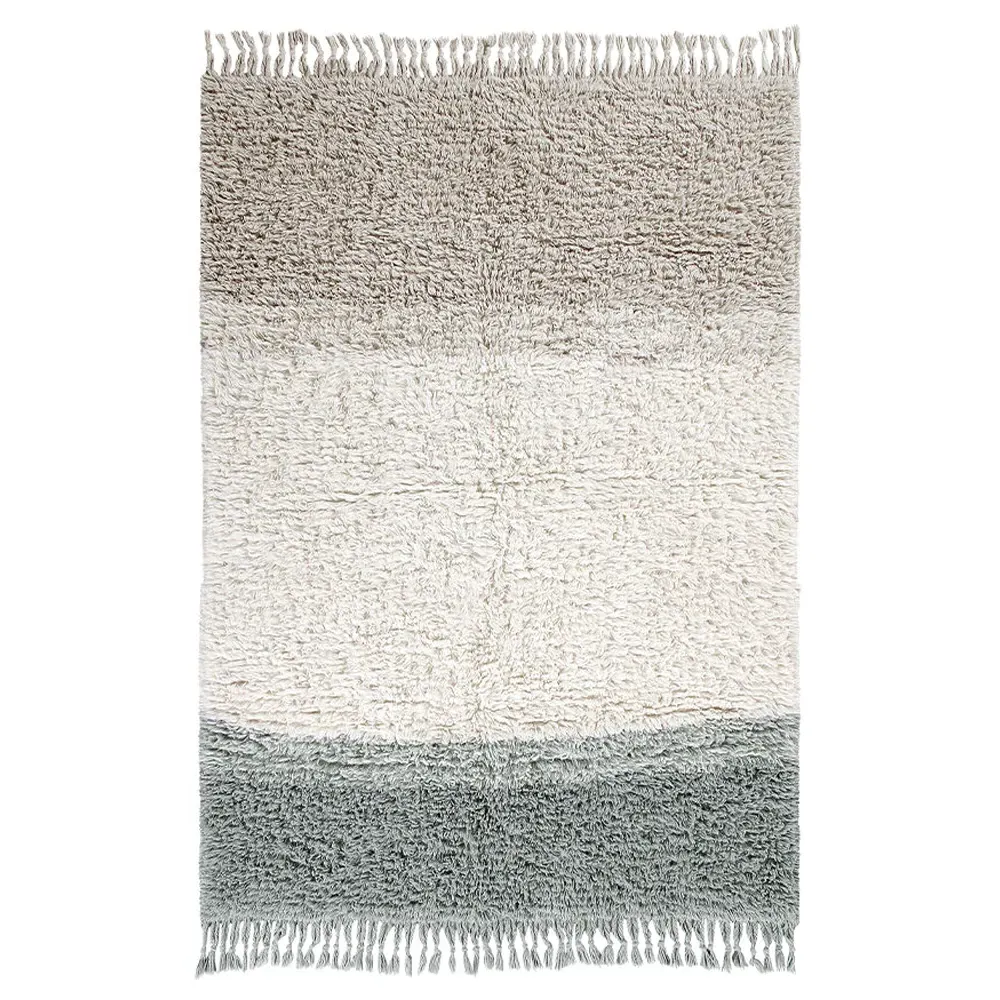 Into The Blue Shag Washable Rug - Smoke Blue, Wool image