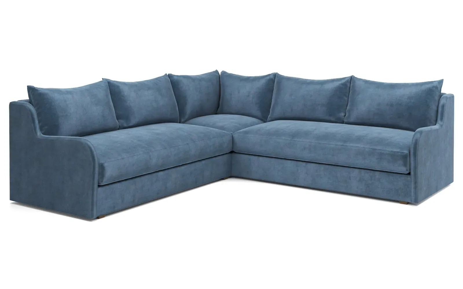 Irene Corner Sectional - Blue Dusk, Performance Velvet