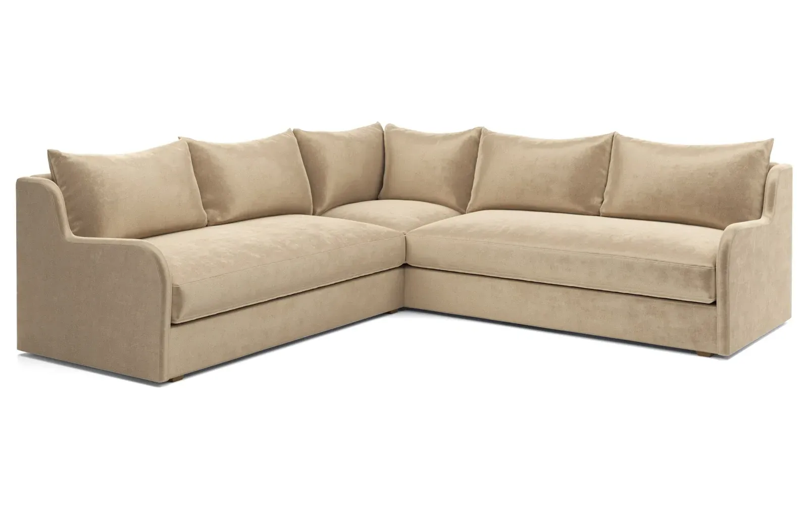 Irene Corner Sectional - Champagne, Performance Velvet