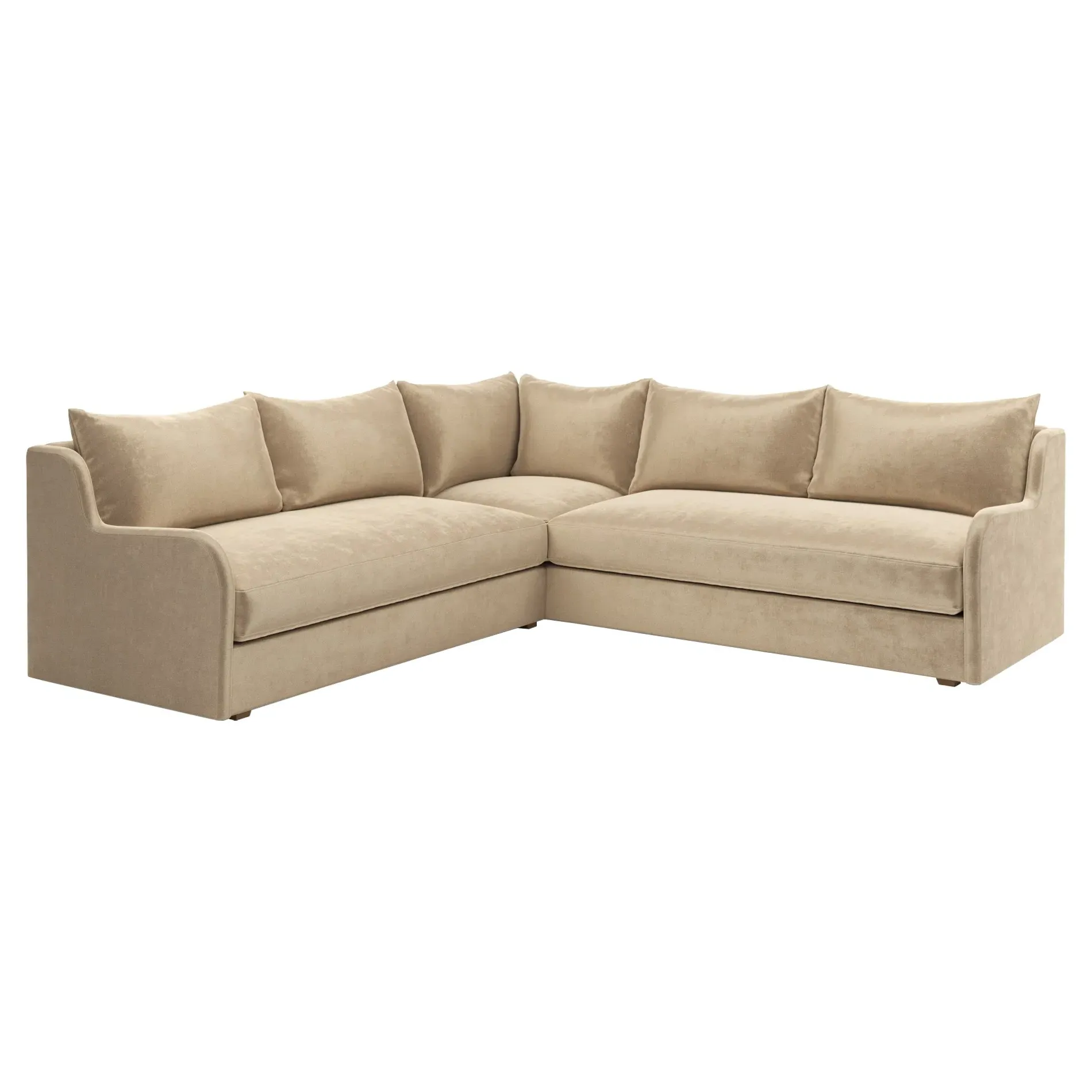 Irene Corner Sectional - Champagne, Performance Velvet