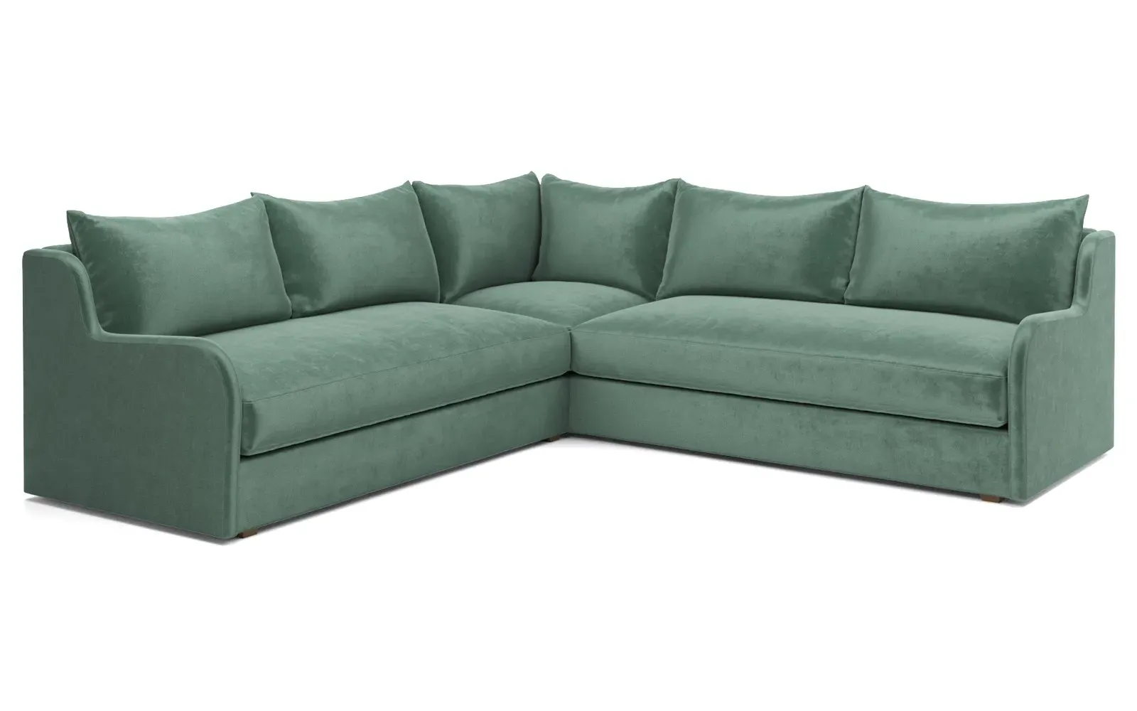 Irene Corner Sectional - Stone Pine, Performance Velvet