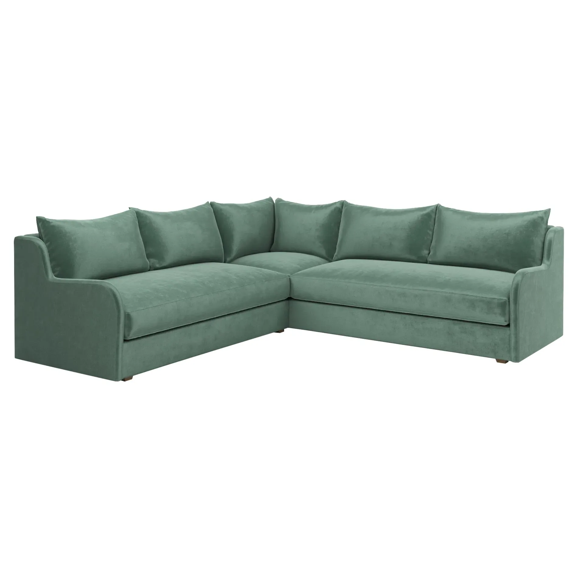 Irene Corner Sectional - Stone Pine, Performance Velvet