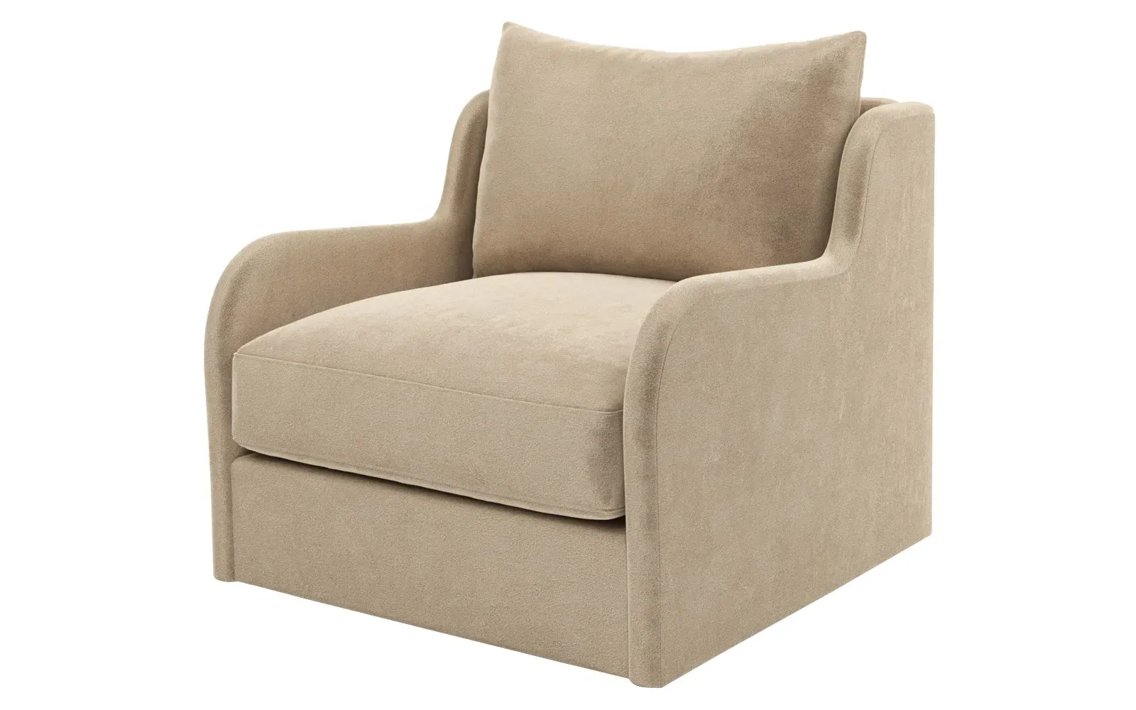 Irene Swivel Chair - Champagne, Velvet