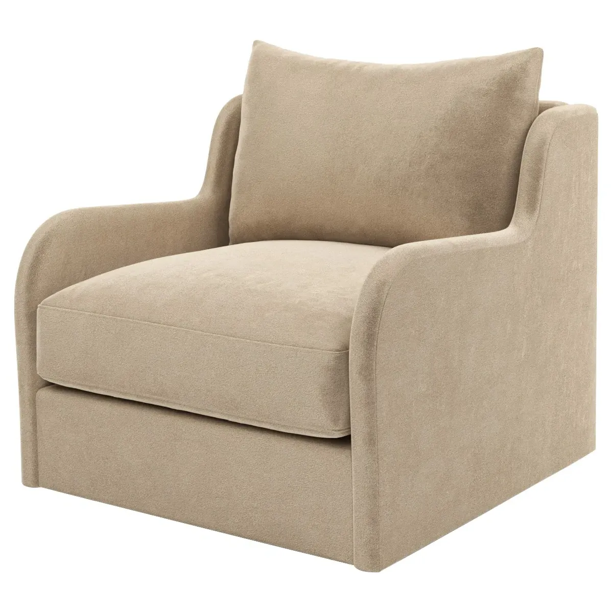 Irene Swivel Chair - Champagne, Velvet