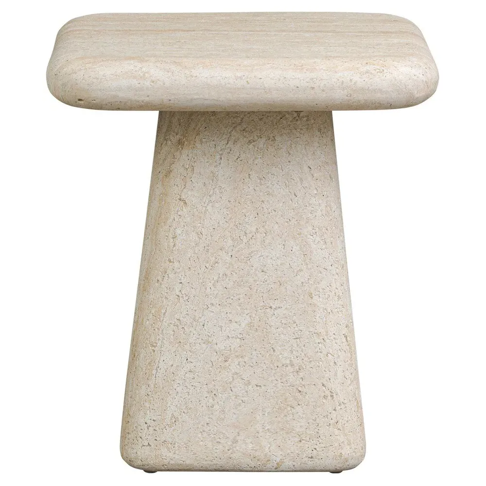 Irish Square Outdoor End Table - White, Concrete image