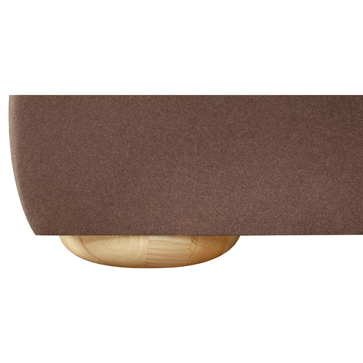 Iritelle Queen Size Curved Bed - Brown, Rubber Wood