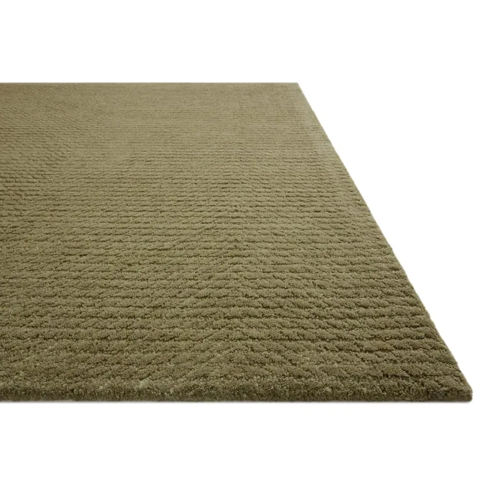 Irvale Solid Rug - Olive Green, Wool