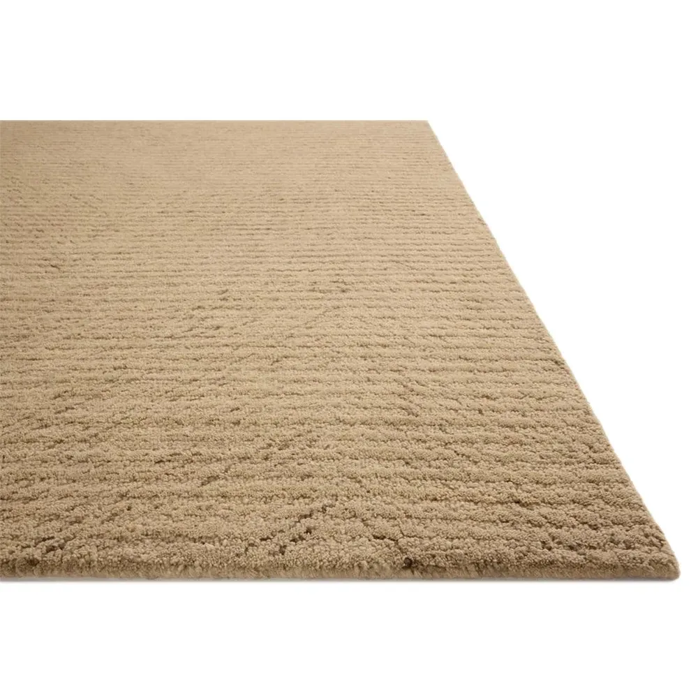 Irvale Solid Rug Sample - Beige, Wool