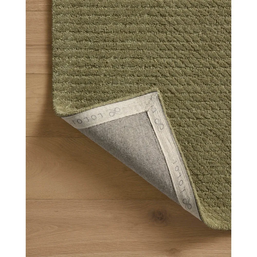 Irvale Solid Rug Sample - Olive Green, Wool