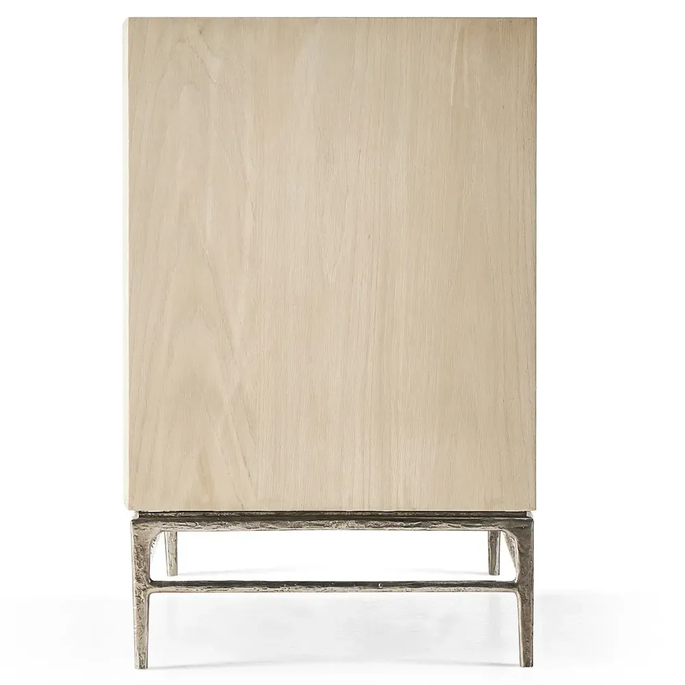 Irving Wide Nightstand - Whitewashed, Oak