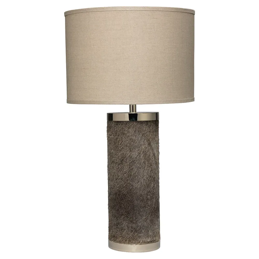 Isaac Cylinder Table Lamp - Grey, Hide