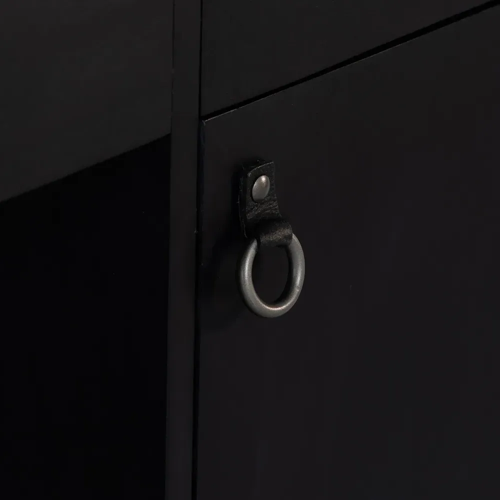 Isaac Executive Desk with Storage - Black, Wood