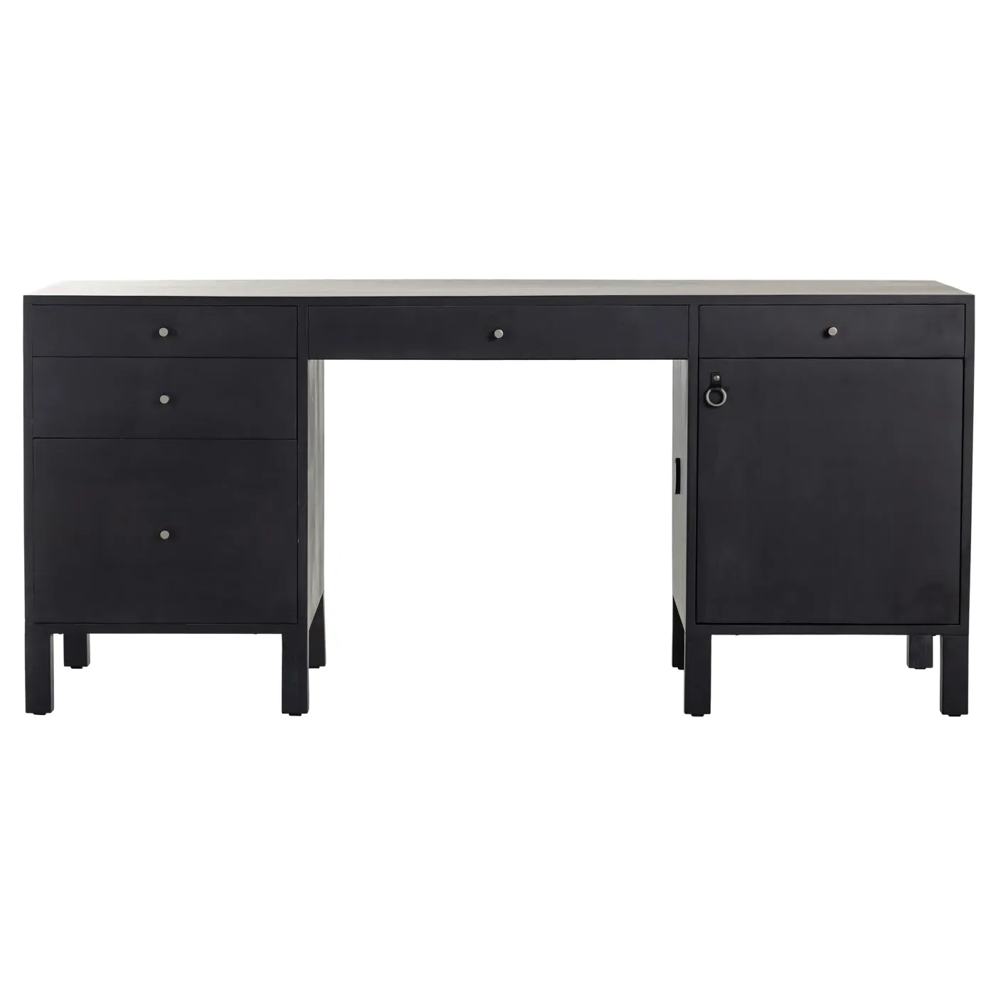 Isaac Executive Desk with Storage - Black, Wood image