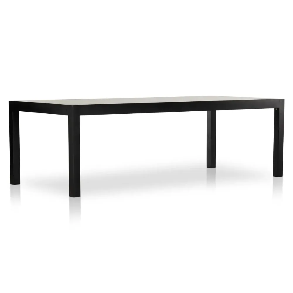 Isaac Large Rectangular Dining Table - Black, Poplar Wood