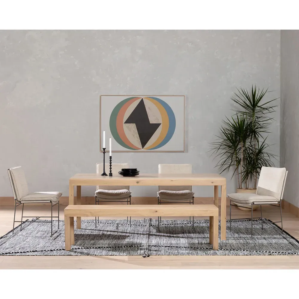 Isaac Rectangular Dining Table - Brown, Poplar Wood