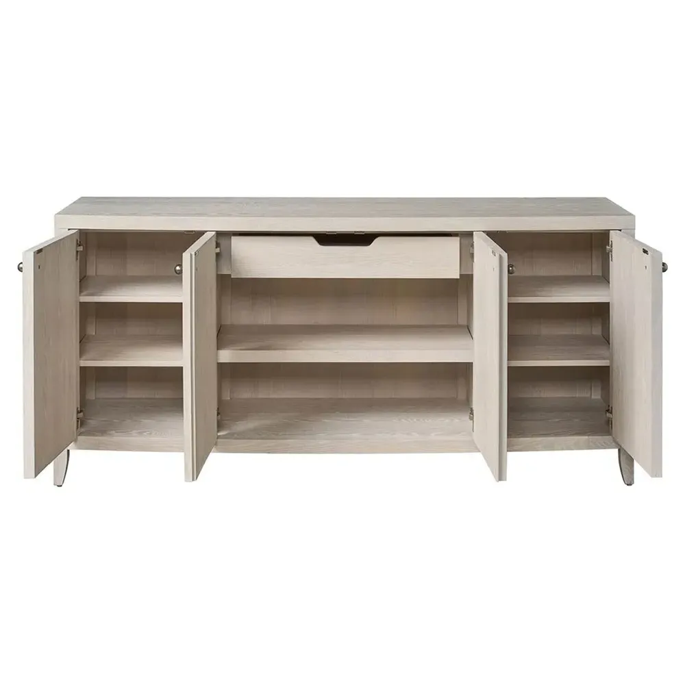 Isabella Fluted Credenza - White, Oak