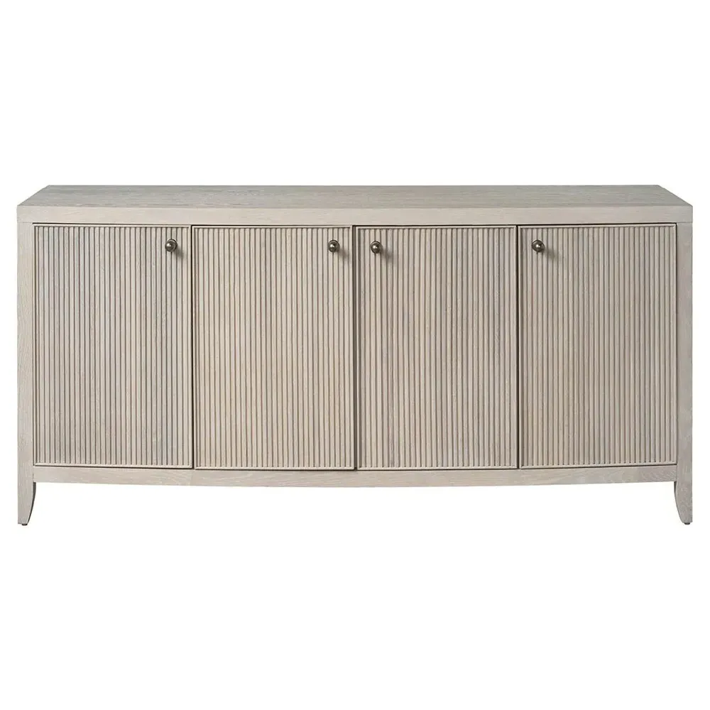 Isabella Fluted Credenza - White, Oak