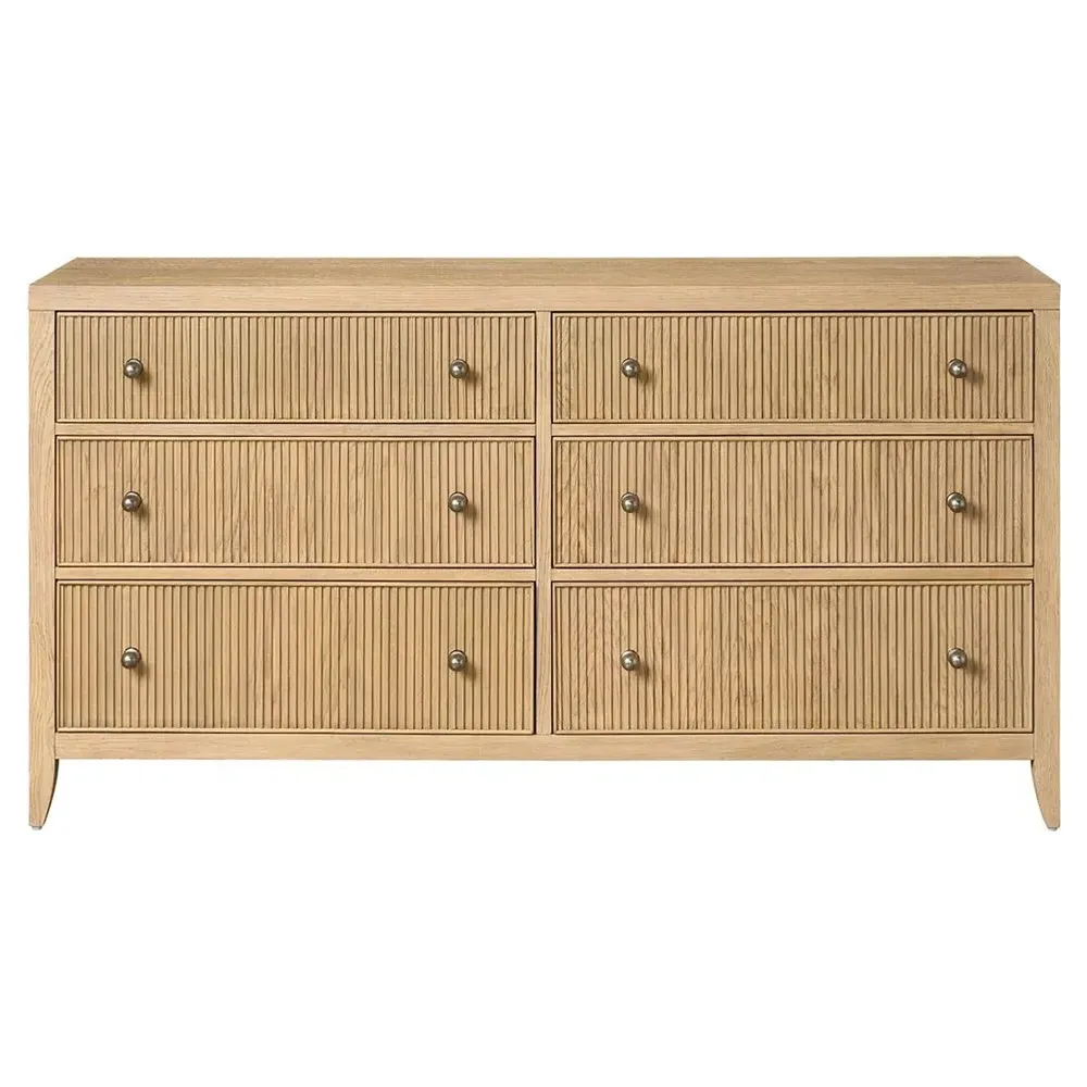 Isabella Fluted Double Dresser - Brown, Oak