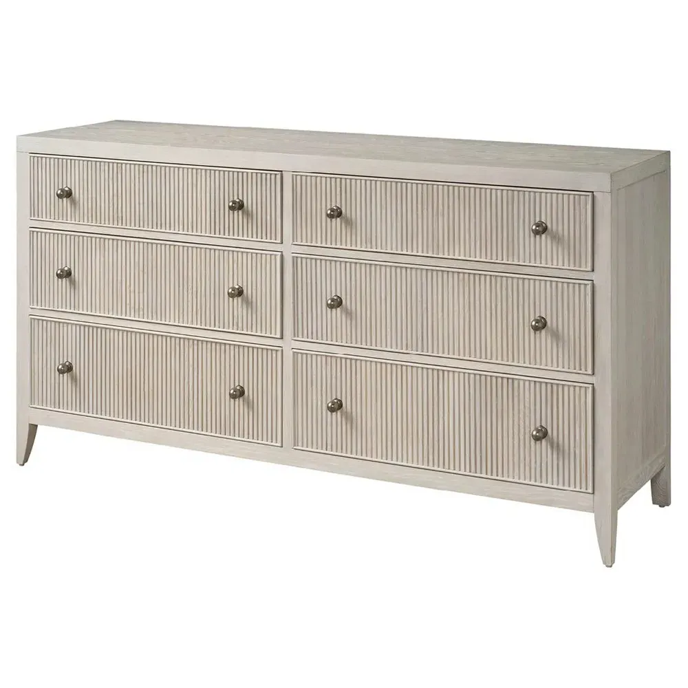 Isabella Fluted Double Dresser - White, Oak