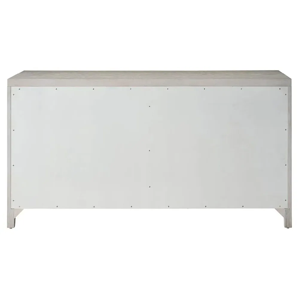 Isabella Fluted Double Dresser - White, Oak