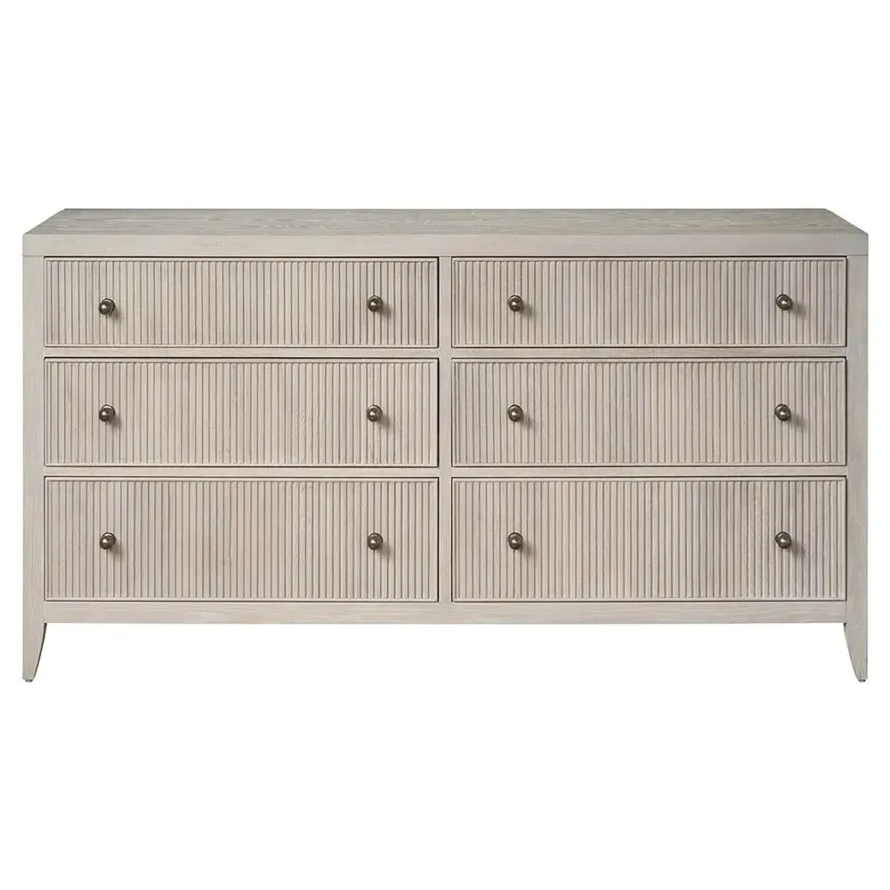 Isabella Fluted Double Dresser - White, Oak