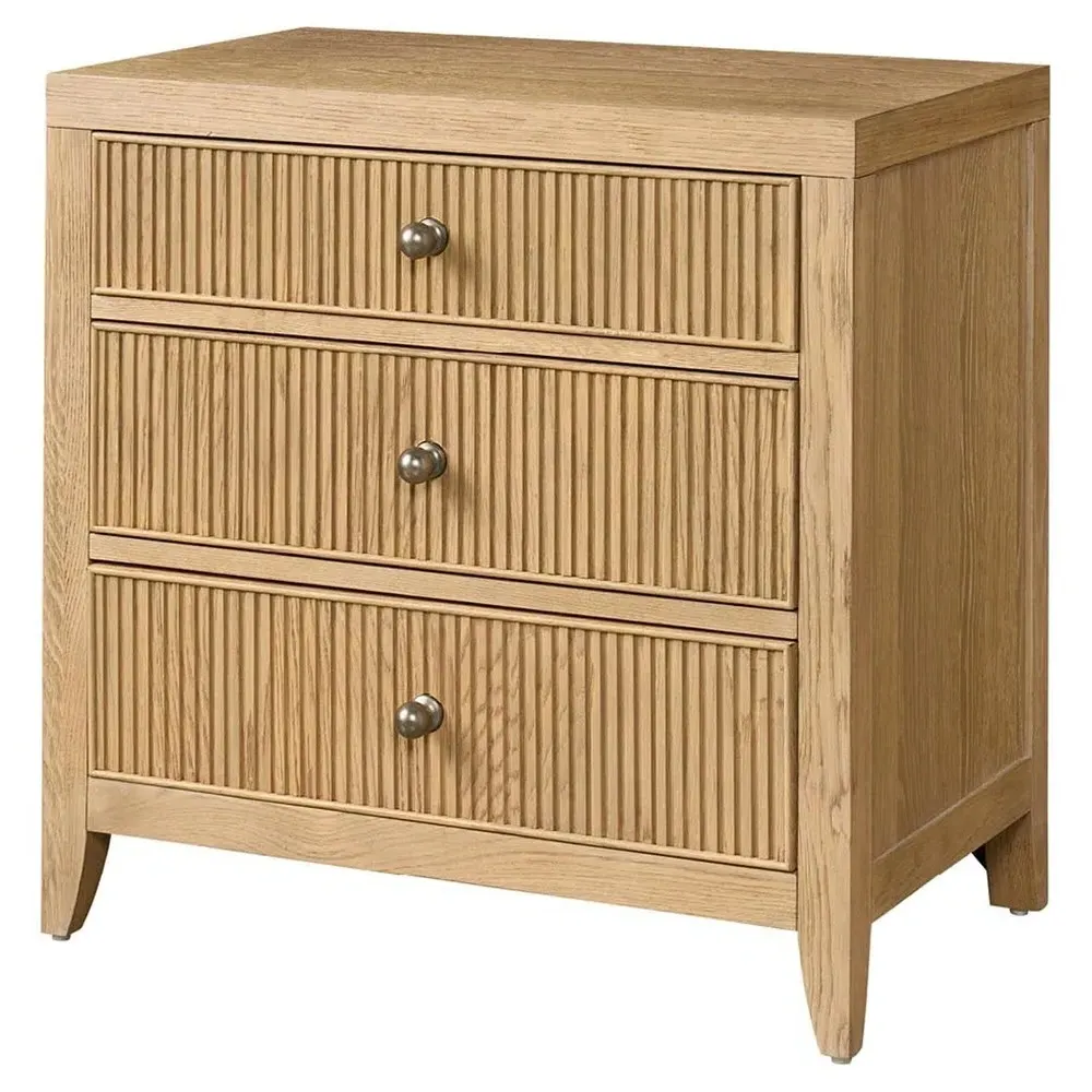Isabella Fluted Nightstand - Brown, Oak