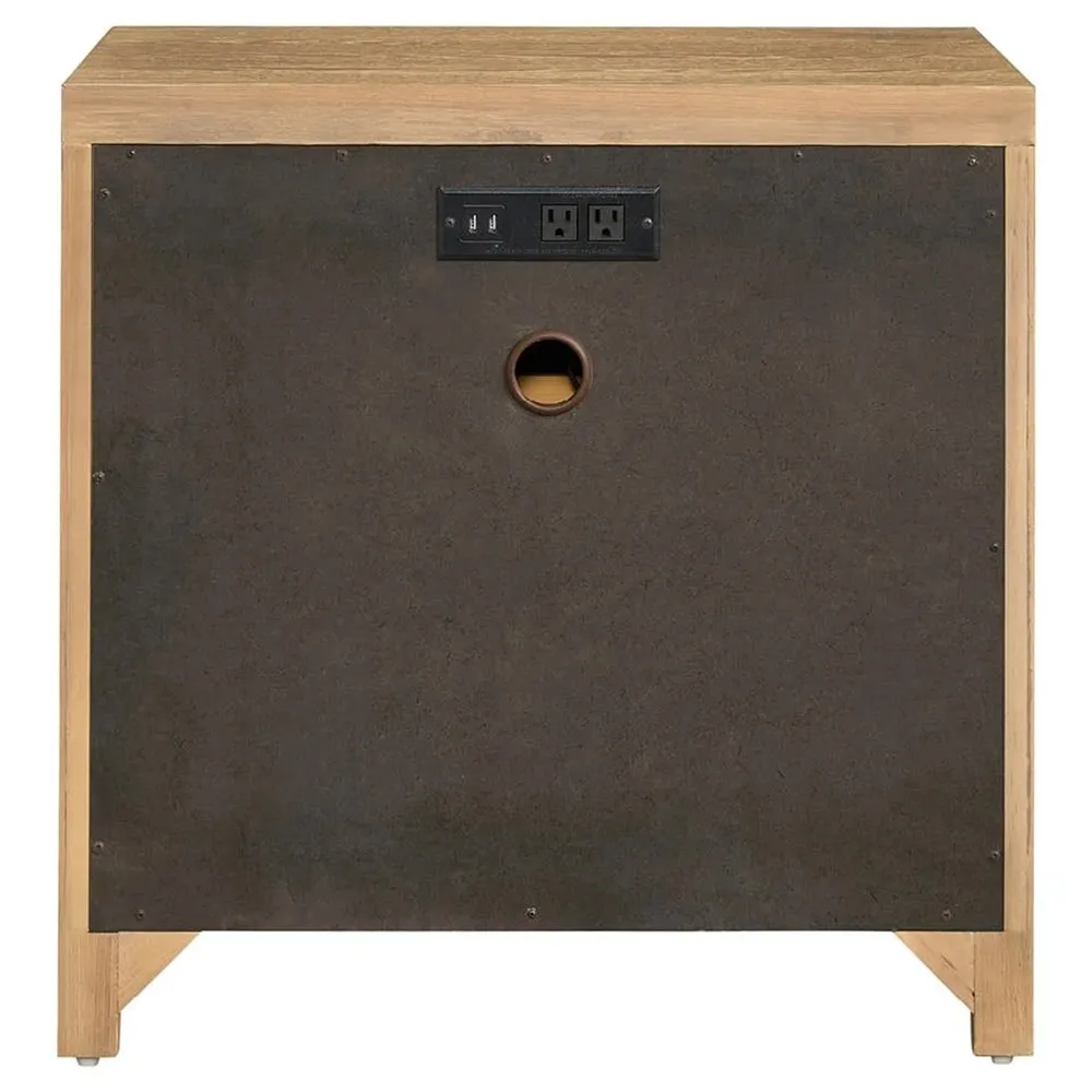 Isabella Fluted Nightstand - Brown, Oak