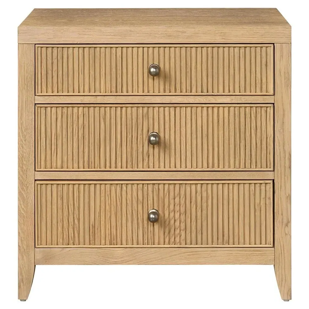 Isabella Fluted Nightstand - Brown, Oak image