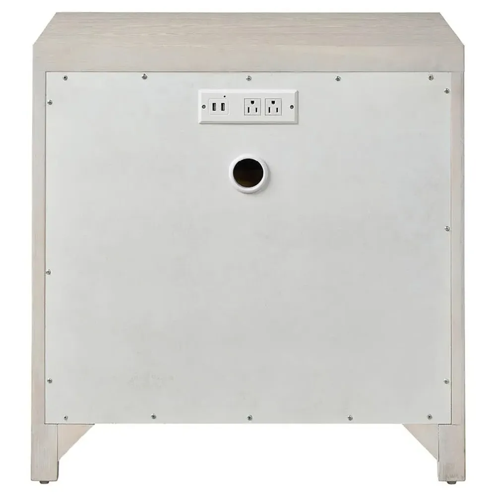 Isabella Fluted Nightstand - White, Oak