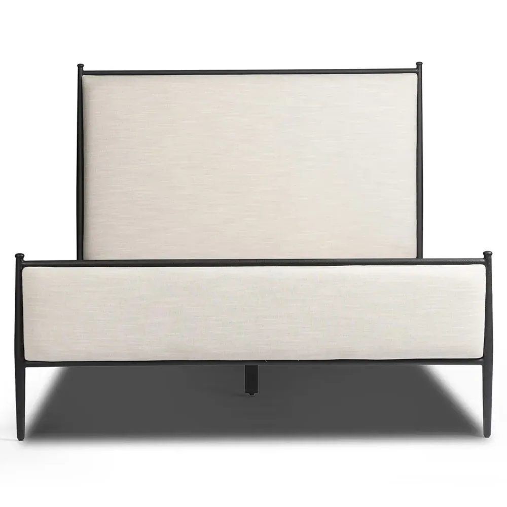 Isabella King Size Bed Frame - Cream, Iron