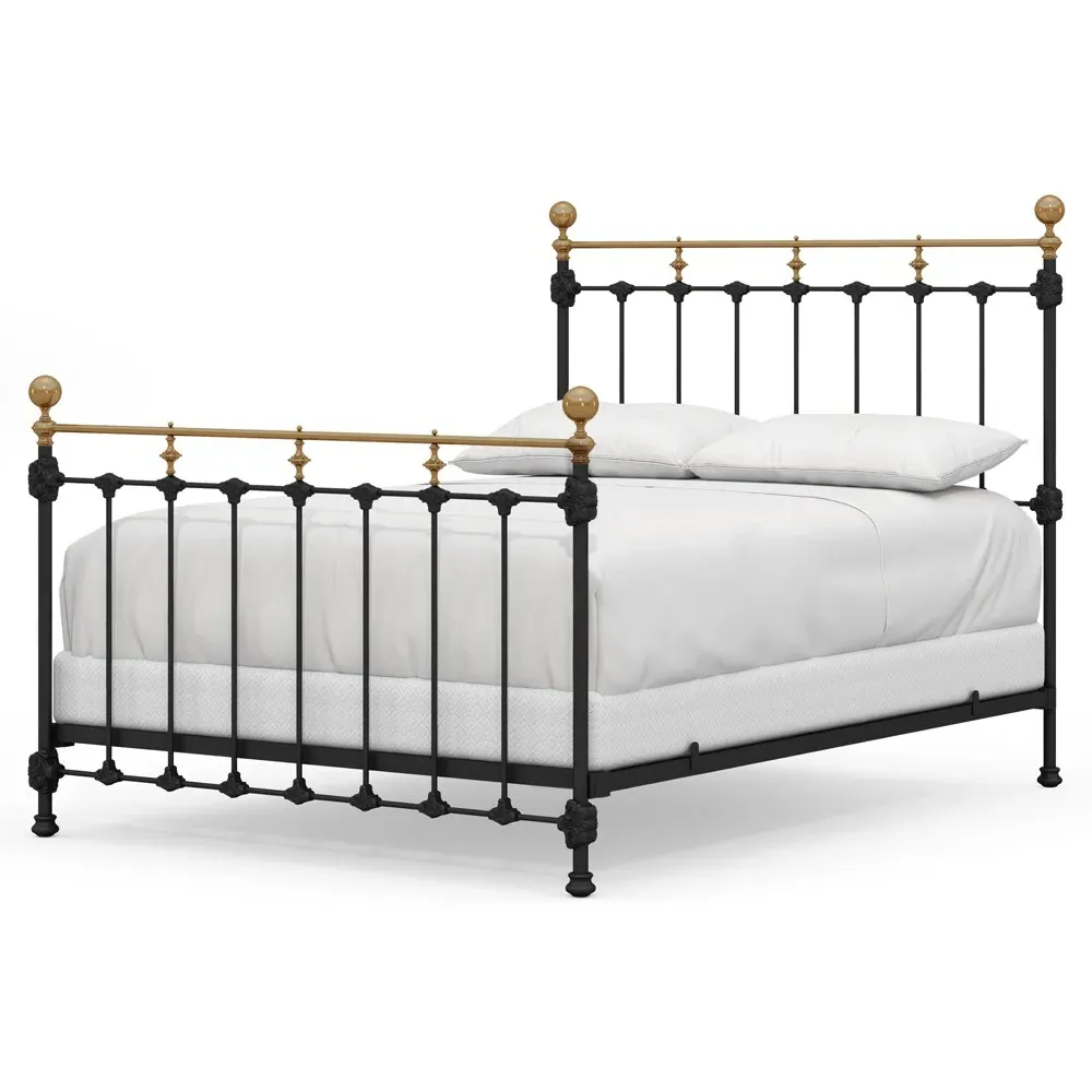 Isabella Queen Size Bed Frame - Black, Iron